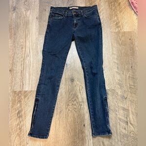 J Brand Classic Dark Wash Skinny Jeans with Ankle Zipper